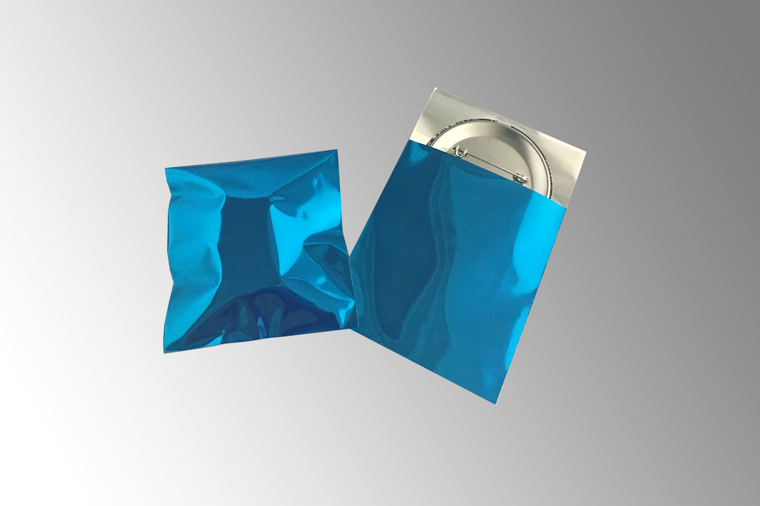 カラーアルミ蒸着のり付袋（ブルー)　AZBL-1A　 (50×135mm) 100枚入り